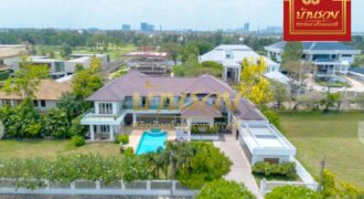 บ้านเดี่ยว 2 ชั้น ในสนามกลอฟ์วินด์มิลล์ ถนนบางนา-ตราด กม. 10.5 ใกล้สนามบินสุวรรณภูมิ พร้อมเข้าอยู่