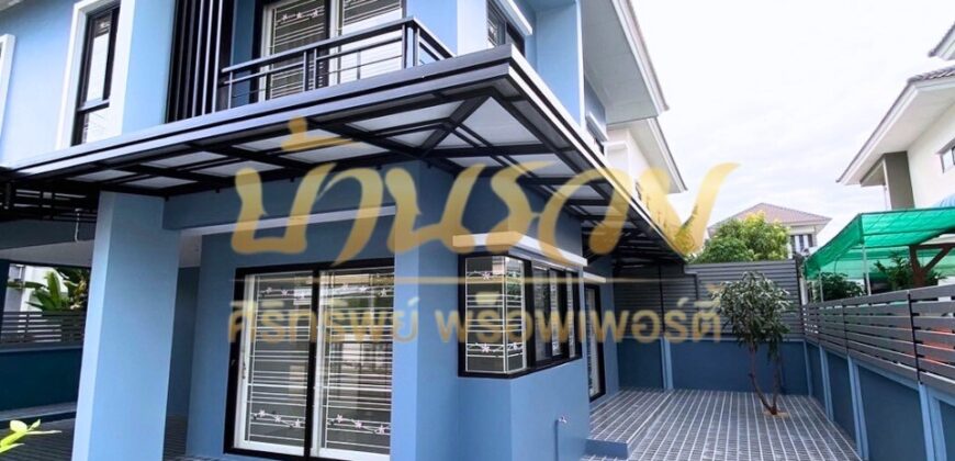 บ้านเดี่ยว 2 ชั้น หมู่บ้านแอมมิตี้บางนา-เทพารักษ์ ถนนเทพารักษ์ กม.26 ใกล้นิคมอุตสาหกรรมบางพลี พร้อมเข้าอยู่