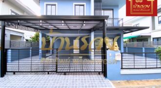 บ้านเดี่ยว 2 ชั้น หมู่บ้านแอมมิตี้บางนา-เทพารักษ์ ถนนเทพารักษ์ กม.26 ใกล้นิคมอุตสาหกรรมบางพลี พร้อมเข้าอยู่