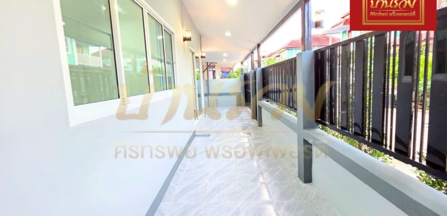 านเดี่ยวสร้างใหม่ 1 ชั้น บ้านอยู่ปากซอย ซ.กระทิงแดง ตรงข้ามตลาด ทำเลดี ถนนประชาอุทิศ-คู่สร้าง บ้านสวยมาก พร้อมอยู่