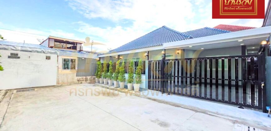 านเดี่ยวสร้างใหม่ 1 ชั้น บ้านอยู่ปากซอย ซ.กระทิงแดง ตรงข้ามตลาด ทำเลดี ถนนประชาอุทิศ-คู่สร้าง บ้านสวยมาก พร้อมอยู่