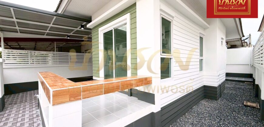 บ้านแฝด 1 ชั้น หมู่บ้าน เมอริทแกรนด์ ซอยวัดหลวงโต ทางด่วนบูรพาฯ บางนา – มาร์เก็ตวิลเลจ บ้านรีโนเวทใหม่ทั้งหลัง