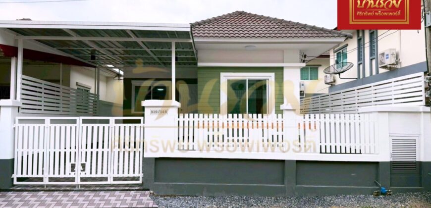 บ้านแฝด 1 ชั้น หมู่บ้าน เมอริทแกรนด์ ซอยวัดหลวงโต ทางด่วนบูรพาฯ บางนา – มาร์เก็ตวิลเลจ บ้านรีโนเวทใหม่ทั้งหลัง